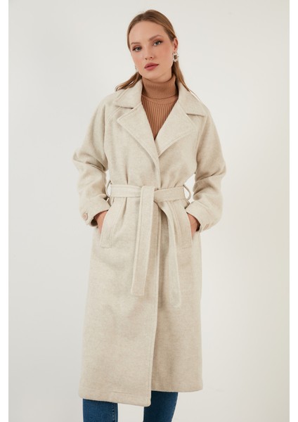 Oversize Kemerli Cepli Kışlık Kaban Bayan Kaban 42190454