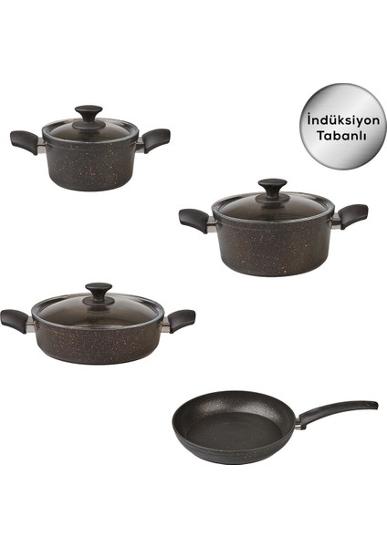 Biogranit Black Gold Indüksiyon Tabanlı 7 Parça Tencere Seti fiyatları
