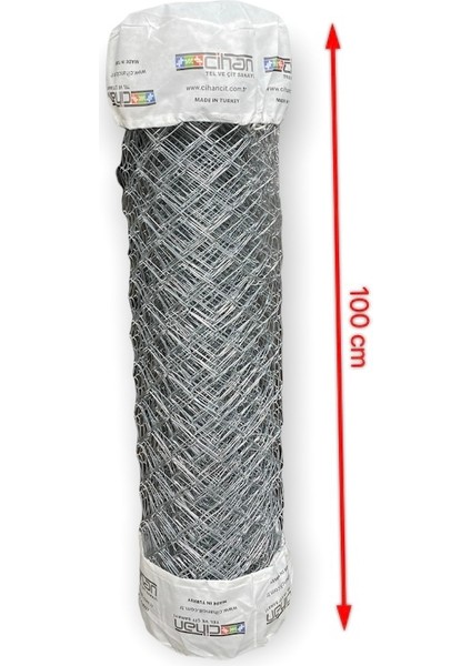 Galvanizli Örgü Tel Bahçe Çiti - 2,00 mm Kalınlık 70*70 Göz Aralığı H:100 cm L:10 Metre