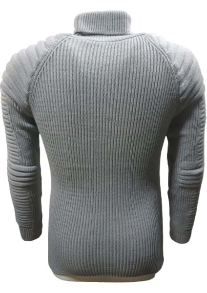 1003 Erkek Basic Tam Balıkçı Boğazlı Kazak - Gri fiyatları