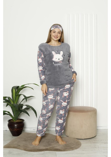 Kadın Cepli Kalın Polar Pijama Takımı 2139