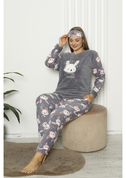 Kadın Cepli Kalın Polar Pijama Takımı 2139