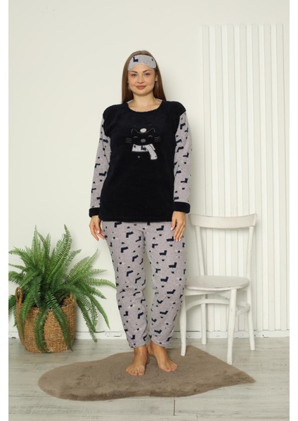 Kadın Cepli Büyük Beden Polar Pijama Takımı 02159 fiyatları