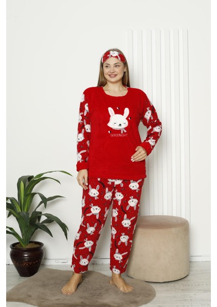 Kadın Cepli Kalın Polar Pijama Takımı 2139