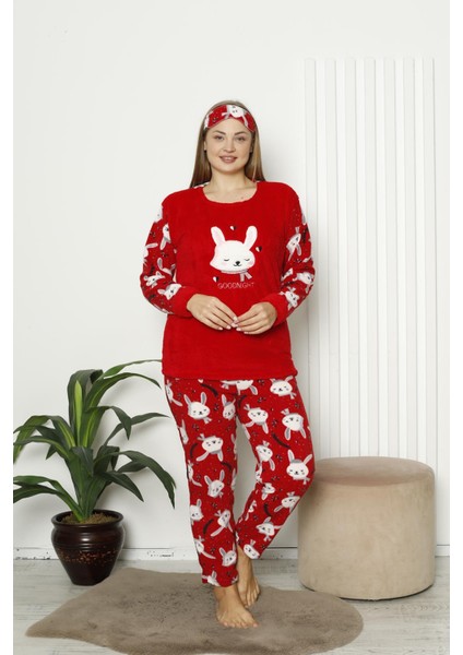 Kadın Cepli Kalın Polar Pijama Takımı 2139