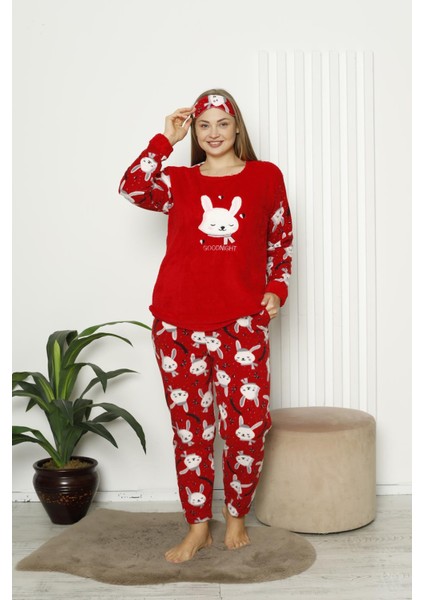 Kadın Cepli Kalın Polar Pijama Takımı 2139