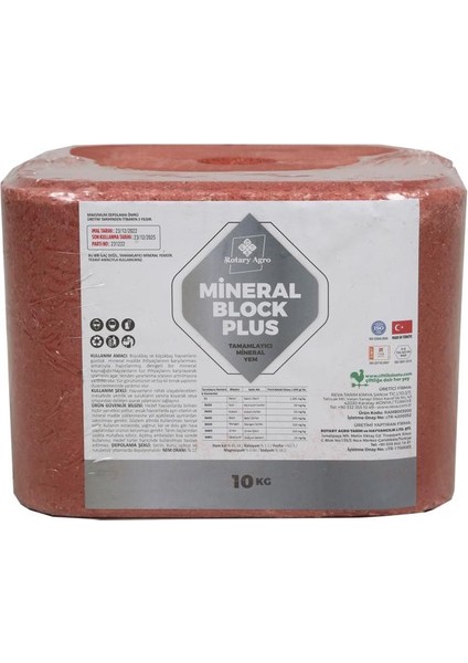 Rotaryagro S Plus Mineral Block 10 kg Vitamin Mineral Yalama Taşı