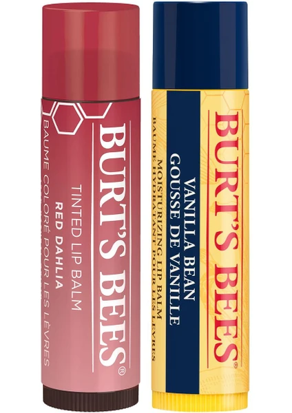 Burt's Bees Renkli Dudak Bakım Kremi Vişne - Tinted Lip Balm Red Dahlia+Vanilla Lip Balm