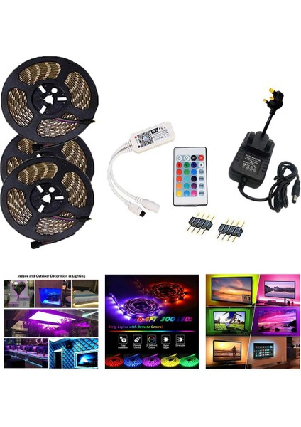 Rgb LED Strip Lights 12V Yatak Odası Tv Arka Işığı Için Güç Kaynağı Mutfak Tipi D (Yurt Dışından)