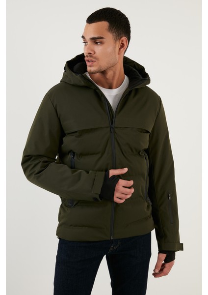 Rüzgar ve Su Geçirmez Isı Yalıtımlı Kapüşonlu Şişme Mont Erkek Mont 12225287 modelleri