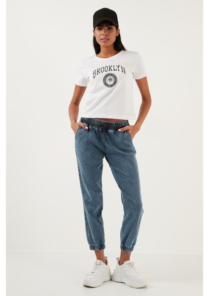 Brooklyn Baskılı Bisiklet Yaka Dar Kesim T Shirt Bayan T Shirt 5864581 fiyatları