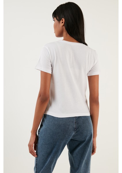 Brooklyn Baskılı Bisiklet Yaka Dar Kesim T Shirt Bayan T Shirt 5864581 indirimleri