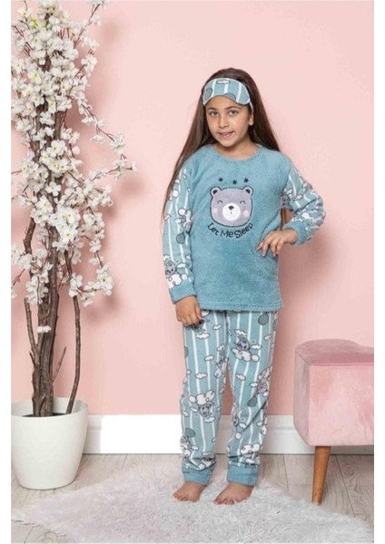 Kız Çocuk Polar Welsoft Kışlık Pijama Takımı