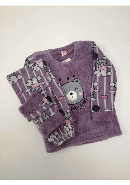 Kız Çocuk Polar Welsoft Kışlık Pijama Takımı
