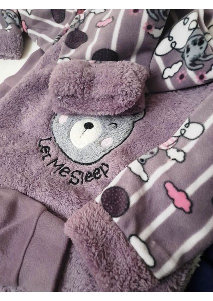 Kız Çocuk Polar Welsoft Kışlık Pijama Takımı