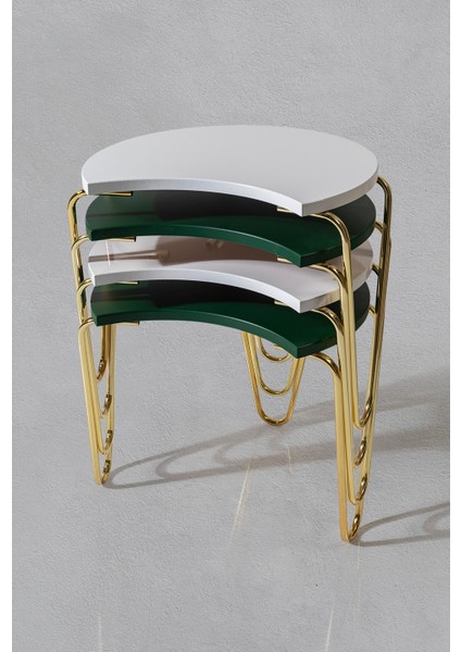 4'lü Gold Dolunay Orta Sehpa - Zigon Sehpa