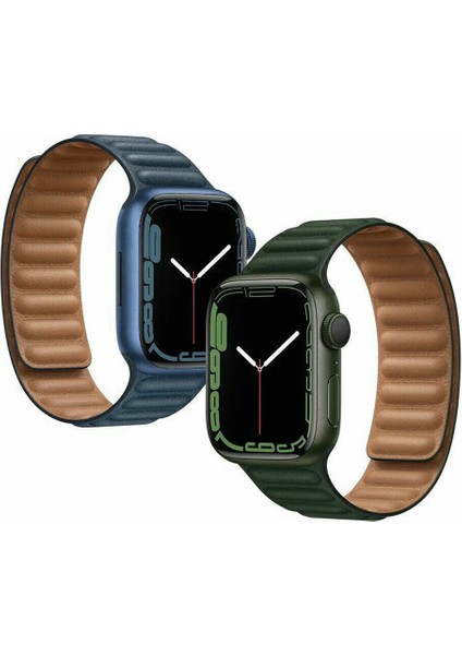Apple Watch 2/3/4/5/6/7/8/se/ultra 42MM 44MM 45MM 49MM Mıknatıslı Deri Baklalı Kordon fiyatları