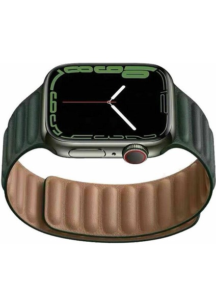 Apple Watch 2/3/4/5/6/7/8/se/ultra 42MM 44MM 45MM 49MM Mıknatıslı Deri Baklalı Kordon indirimleri