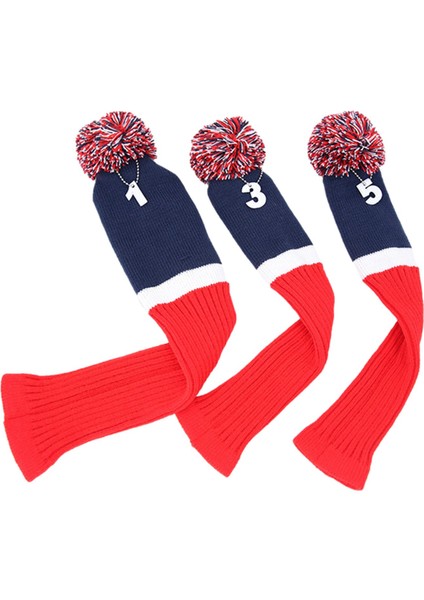 3 Pcs Örgü Ahşap Golf Kulübü Kapakları No. Tags 1 3 5 Sürücü Fairway (Yurt Dışından) fiyatları