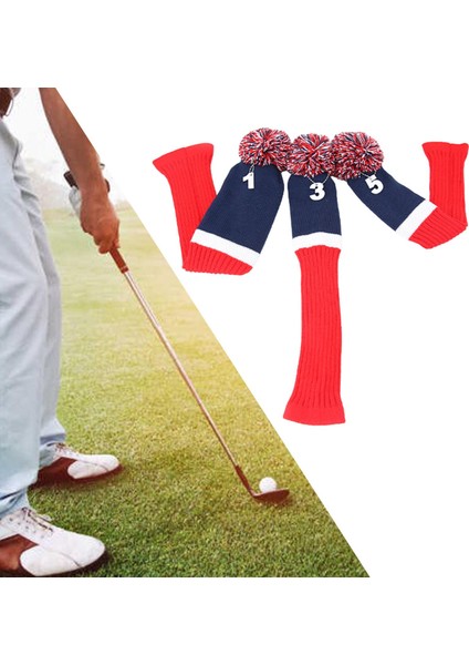 3 Pcs Örgü Ahşap Golf Kulübü Kapakları No. Tags 1 3 5 Sürücü Fairway (Yurt Dışından) indirimleri