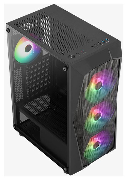 Falcon 4X12CM Frgb LED Fan, Tempered Glass Yan Panel, USB 3.0 Oyuncu Kasası (Ae-Flc)