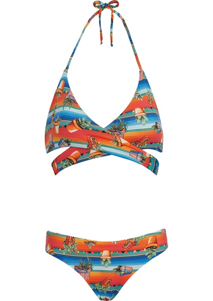 Önden Çapraz Bağlamalı Bikini Takımı