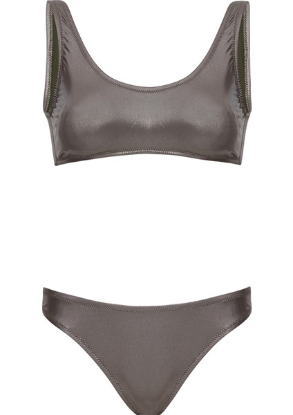 Atlet Parlak Haki Bikini Takımı