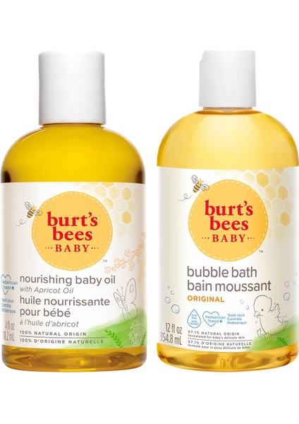 Besleyici Bebek Yağı - Baby Bees Nourishing Baby Oil 115ml+ Saç-Vücut Şampuanı ve Banyo Köpüğü 350ml