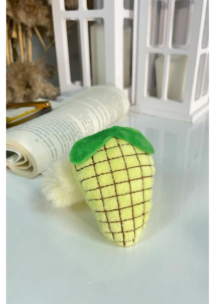 Peluş Figürlü Lastik Toka Bej SBT1503