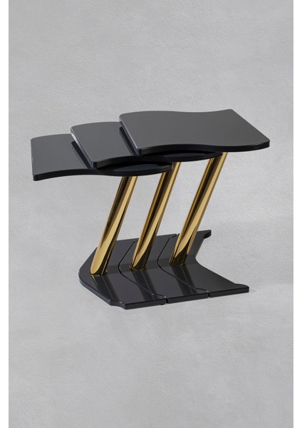 3 Lü Gold Windows Zigon Sehpa - Antrasit