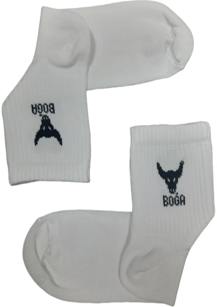 Beşiroğlu Grup Koç Burcu Tenis Gym Fitness Çorap Unisex Beyaz Astroloji Burç Desenli