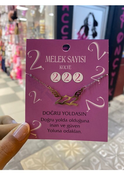 Ponçik Accessories 222- Kanatlı Melek Sayısı Kolye (Doğru Yoldasın)