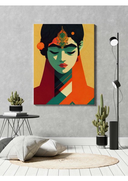 Tanrıça Krishna Portre Dekoratif Dikey Kanvas Tablo modelleri