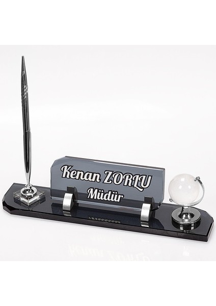 Venüs Gümüş Kristal Masa Isimliği Büro Ofis Masaüstü Isimlik