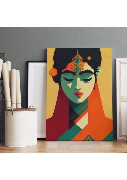 Tanrıça Krishna Portre Dekoratif Dikey Kanvas Tablo indirimleri