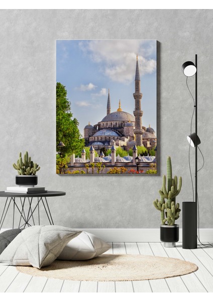 Sultan Ahmed Camii Blue Mosque Dekoratif Dikey Kanvas Tablo