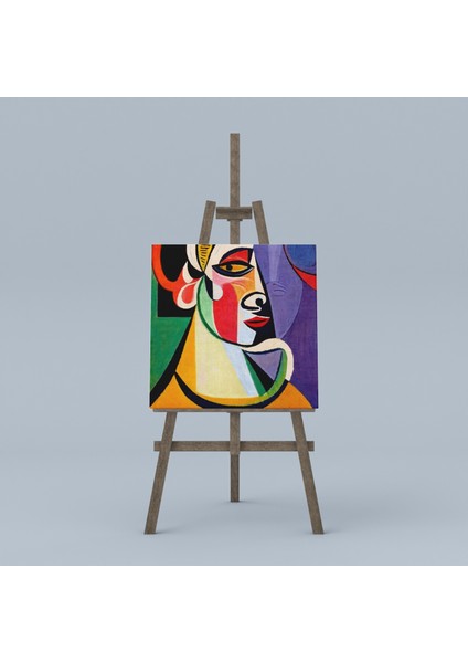 Picasso Soyut Kadın Yüzü Dekoratif Kare Kanvas Tablo