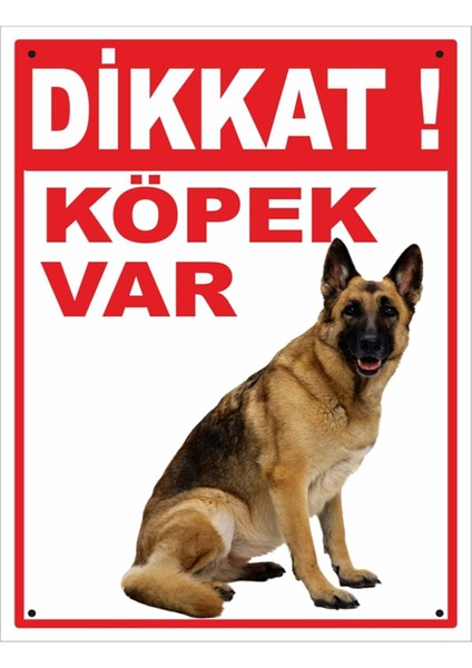Uyarı ve Yönlendirme Levhaları " Dikkat Köpek Var" 25X35 cm Metal
