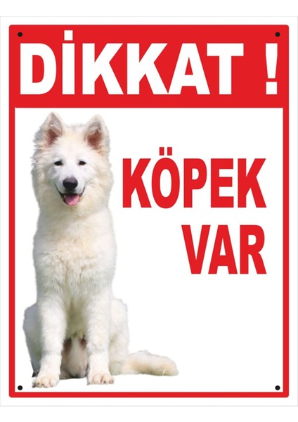 Uyarı ve Yönlendirme Levhaları " Dikkat Köpek Var" 25X35 cm Metal