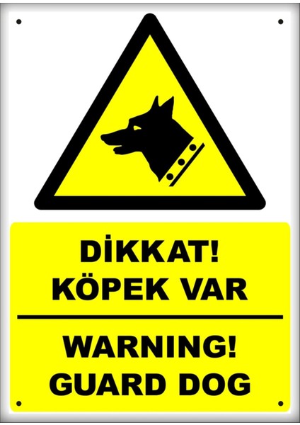 Uyarı ve Yönlendirme Levhaları " Dikkat Köpek Var "25X35 Cmmetal