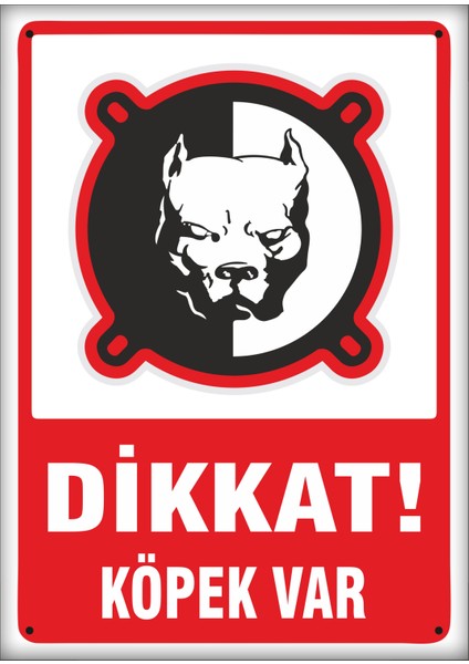 Uyarı ve Yönlendirme Levhaları " Dikkat Köpek VAR"25X35 cm Metal