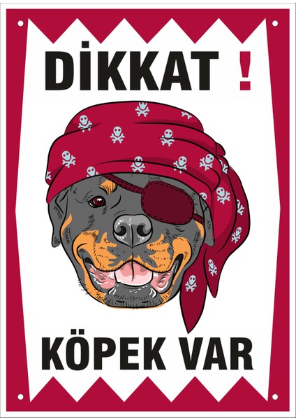 Uyarı ve Yönlendirme Levhaları " Dikkat Köpek VAR"25X35 cm Metal