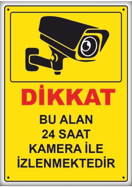 Uyarı ve Yönlendirme Levhaları " Bu Alan Kamera Ile Izlenmektedir" 25X35 cm Metal