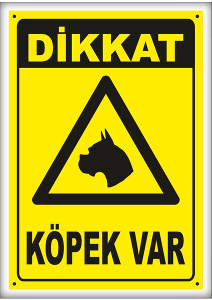 Uyarı ve Yönlendirme Levhaları " Dikkat Köpek VAR"25X35 cm Metal
