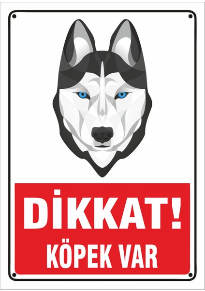 Uyarı ve Yönlendirme Levhaları " Dikkat Köpek VAR"25X35 cm Metal
