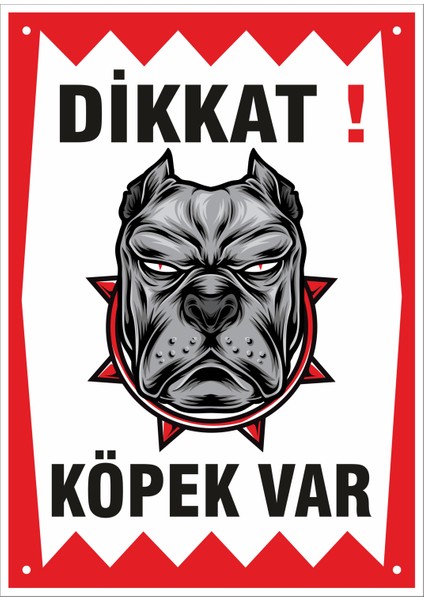 Uyarı ve Yönlendirme Levhaları " Dikkat Köpek VAR"25X35 cm Metal