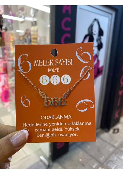 Ponçik Accessories 666 - Kanatlı Melek Sayısı Kolye (Odaklanma)