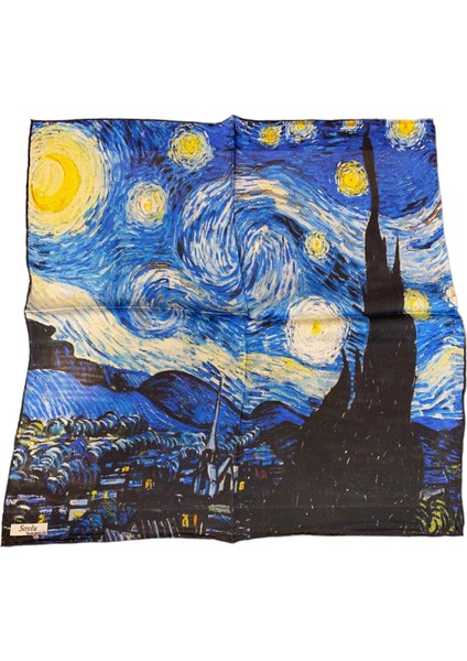 Vincent Van Gogh Yıldızlı Geceler Ipek Bandana Fular