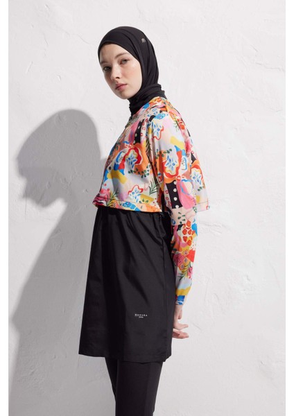 Abstract Paraşüt Kumaş 3'Lü Tesettür Mayo Standart