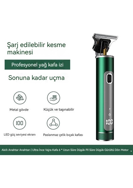 LED Şarj Edilebilir Elektrikli Saç Kesme Makinesi (Yurt Dışından)